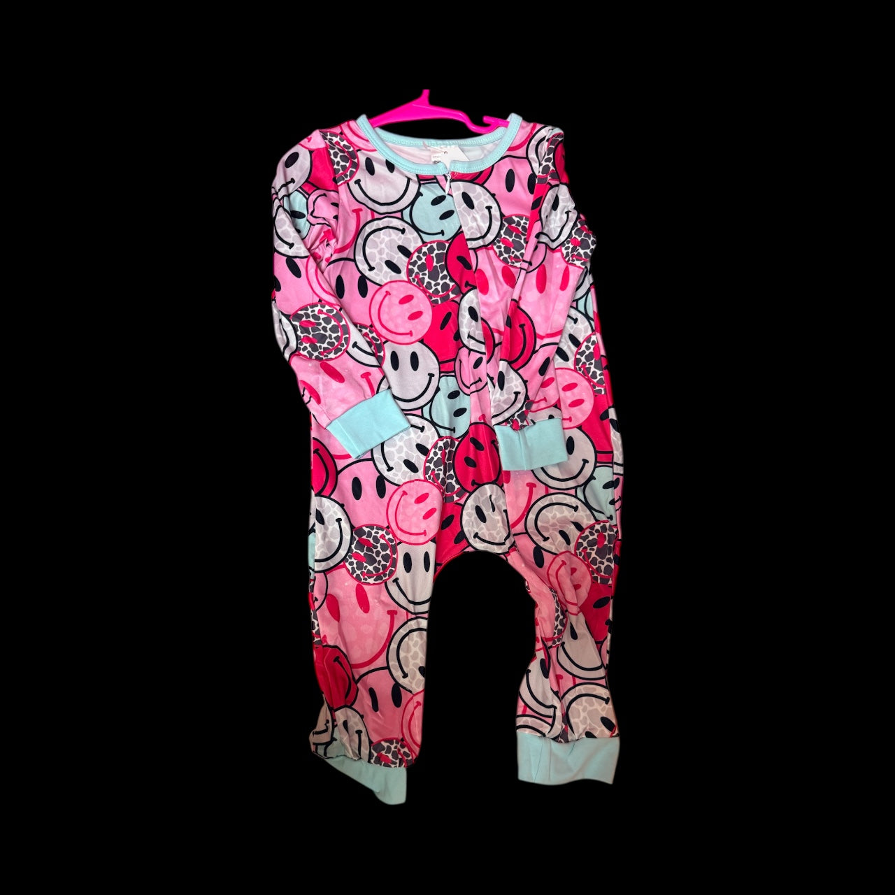 Pink smiley face zip up